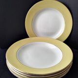 6 St Amand earthenware soup plates, L'Amandinoise Model 7894