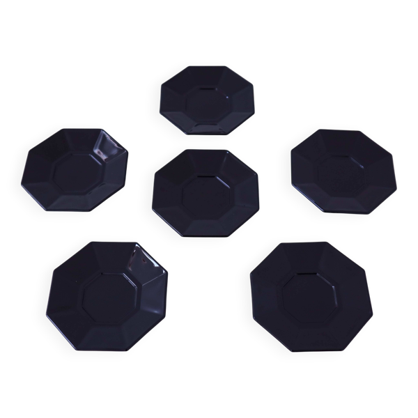 6 sous-tasses ''Octime'' noir Arcoroc