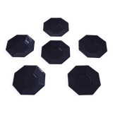 6 "Octime" black Arcoroc saucers