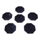6 "Octime" black Arcoroc saucers