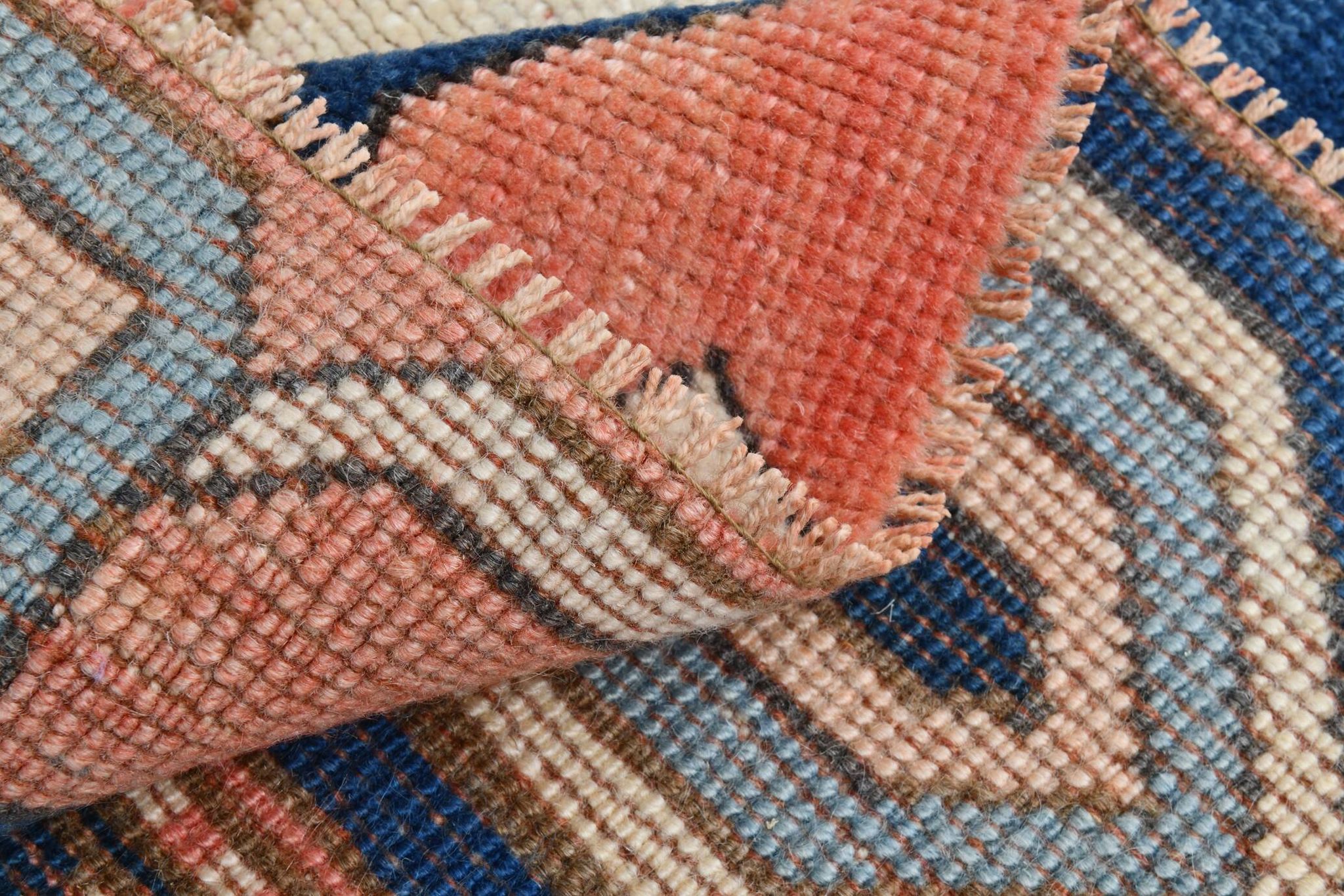 128x265 Cm Blue Vintage Area Rug, Rare Style Rug