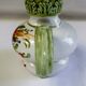 Vintage ceramic slip vase V Bassano pitcher decorated with porcelain flowers