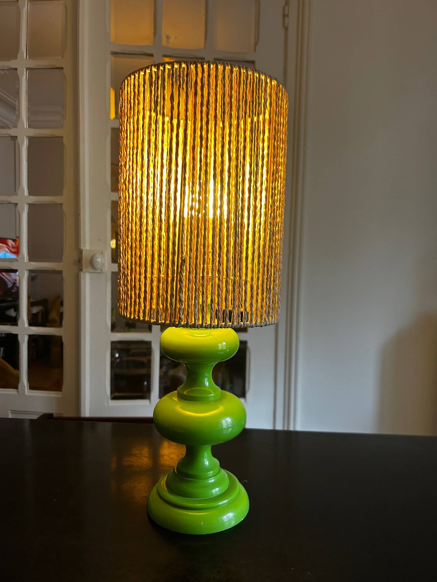 1970s apple green lamp