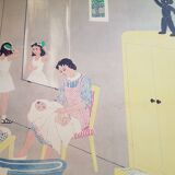 Ancienne affiche scolaire 1950 bi faces