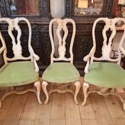 Set of 2 armchairs and 1 baroque style chair