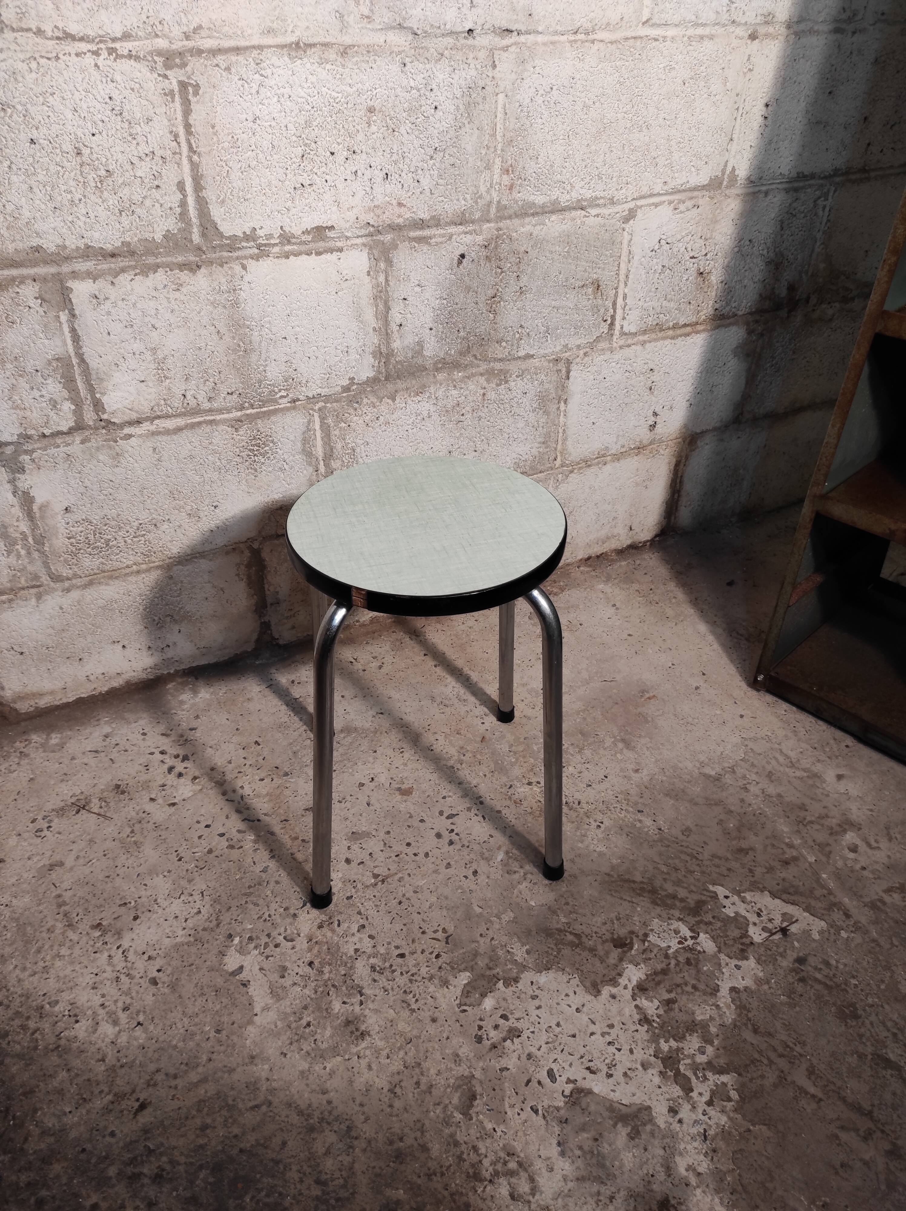 Green formica stool