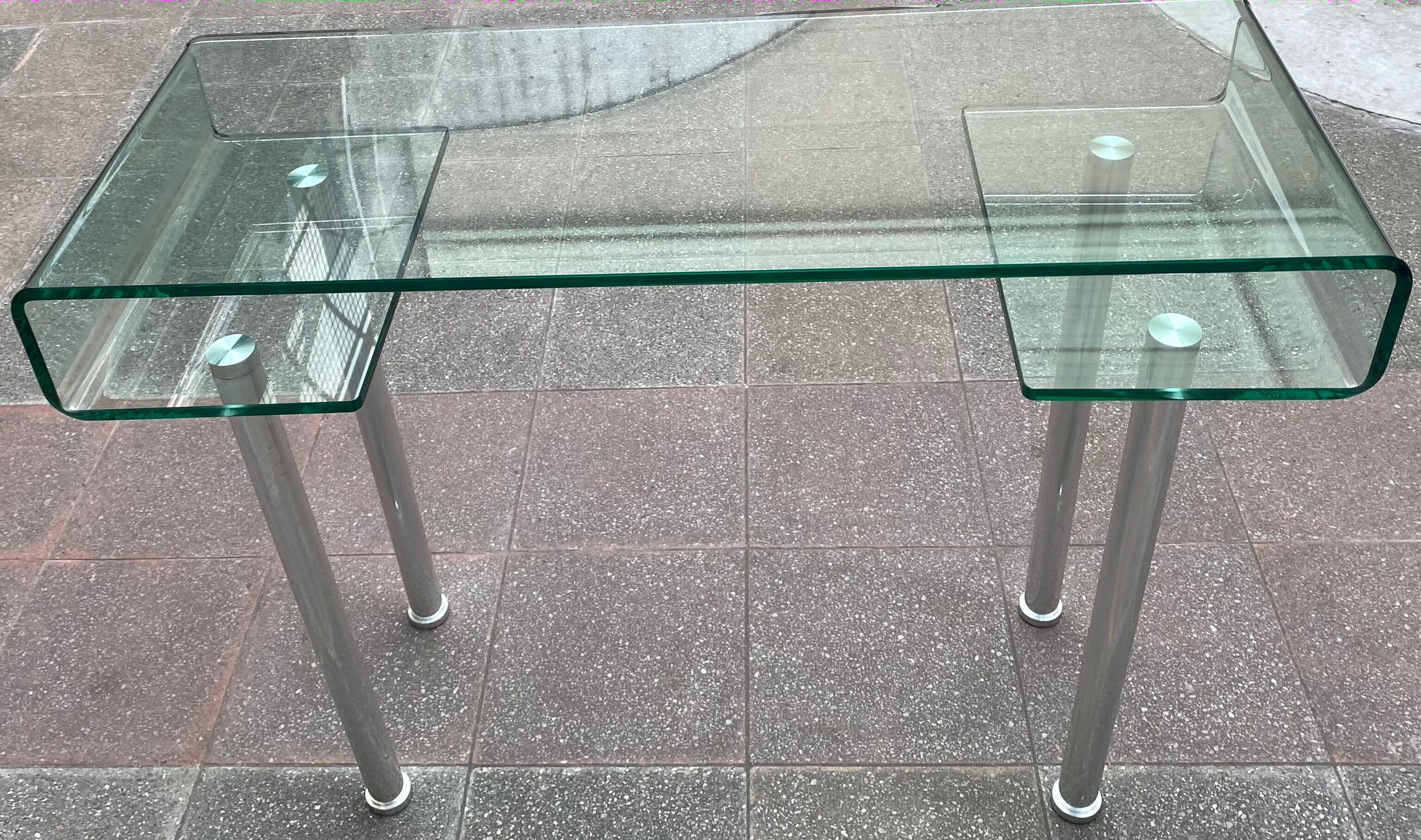 Glass desk - 80s