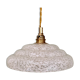 Suspension vintage lampshade in white Clichy glass