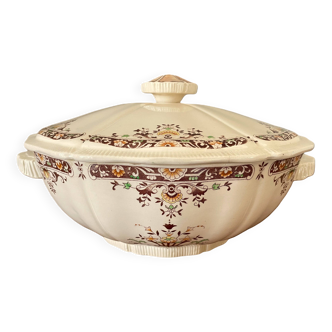 Large antique soup tureen in Longchamp earthenware.