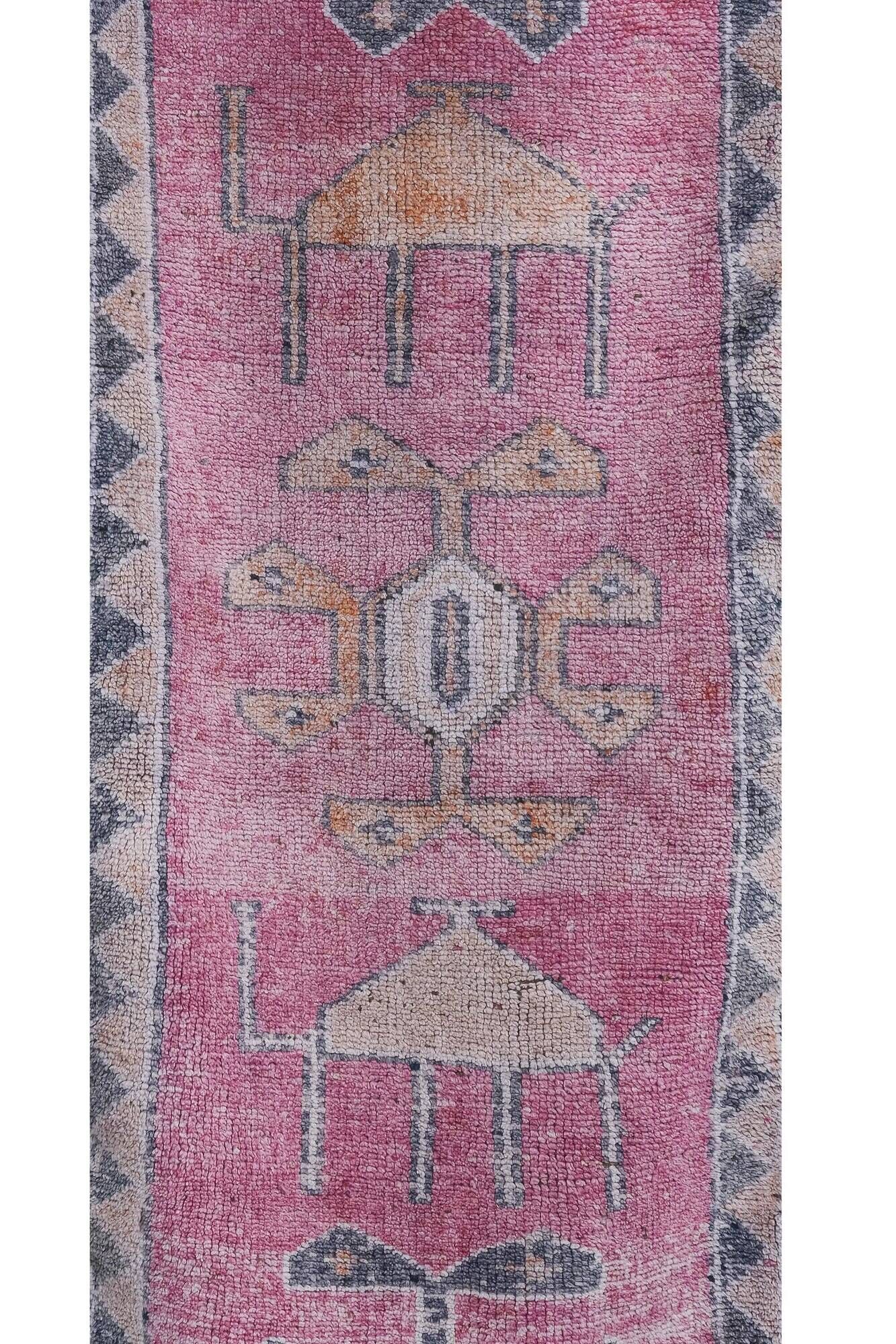 Vintage Turkish hallway rug 89x325 cm