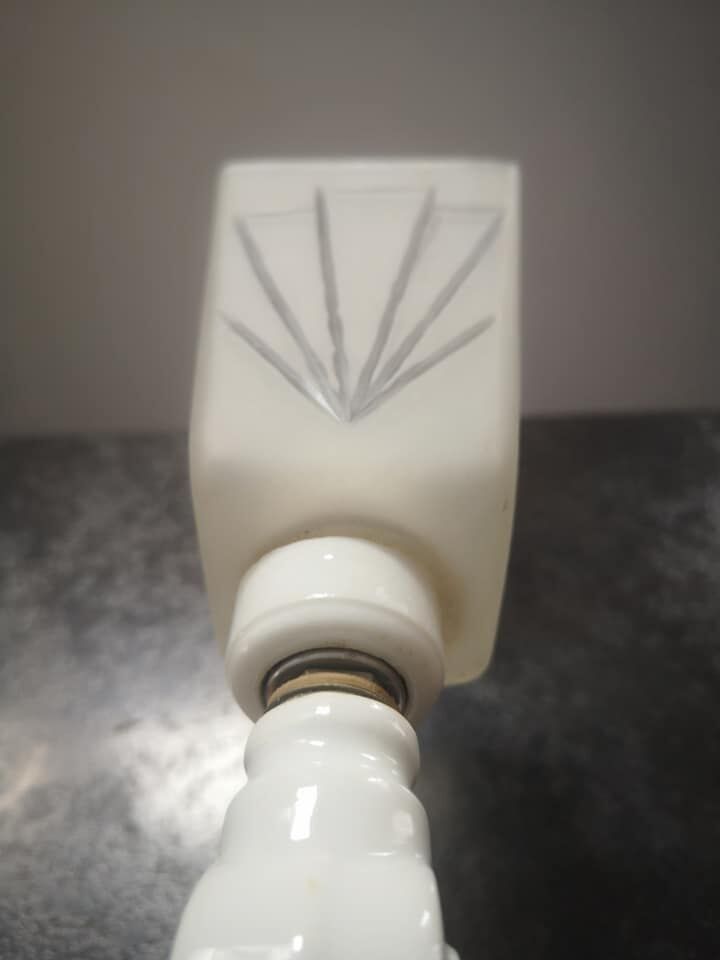 Wall lamp old white porcelain art deco bathroom 1920 tulip engraved glass