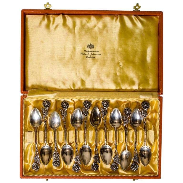 Vintage Dessert Teaspoons in Silver, 1948, Set of 14
