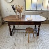 19th century oval solid oak table