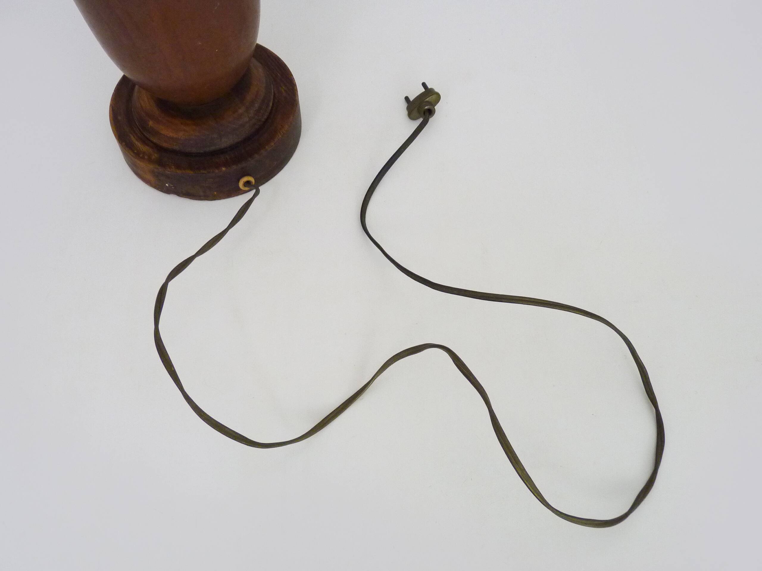 Large Art Deco Basin Lamp 1930 copper and wooden base