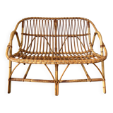 Vintage rattan bench