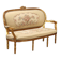 Neoclassical canapé in gilded wood