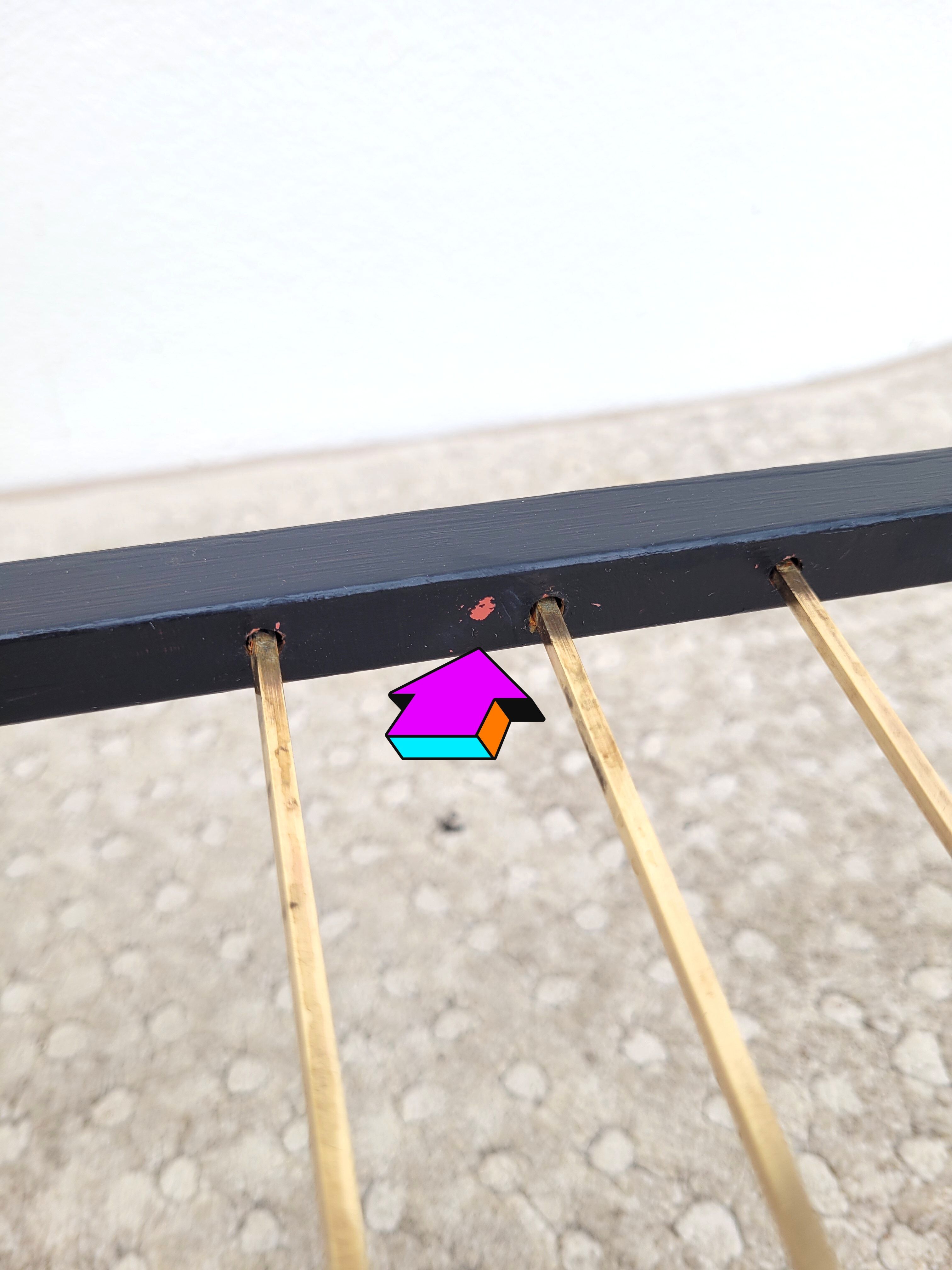 Asymmetrical coffee table 1960 glass and brass