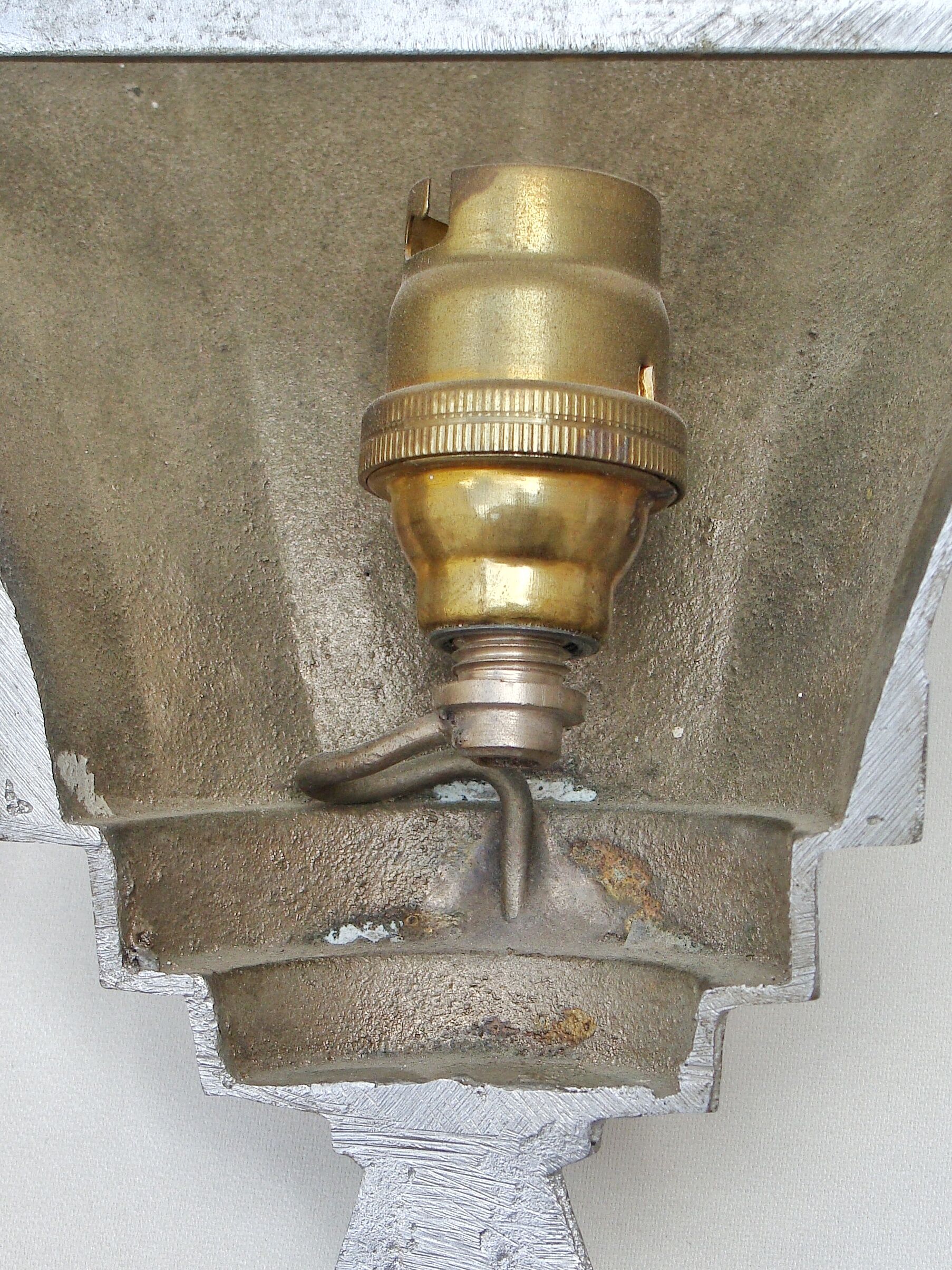 Pair of sconces art deco metal chrome