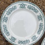 Duo of serving dishes in old green earthenware