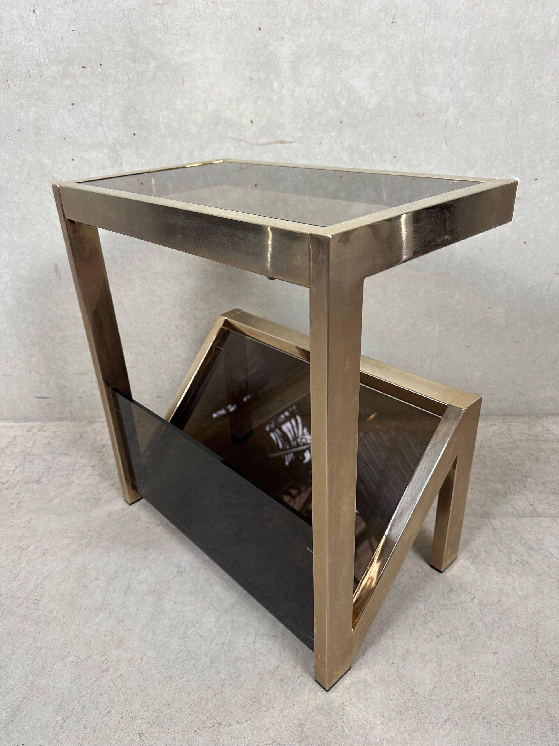 Vintage side table / magazine rack – Belgochrom
