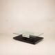Cidue Mid Century Italian Black Lacquer, Mirror and Glass Coffee Table 1970