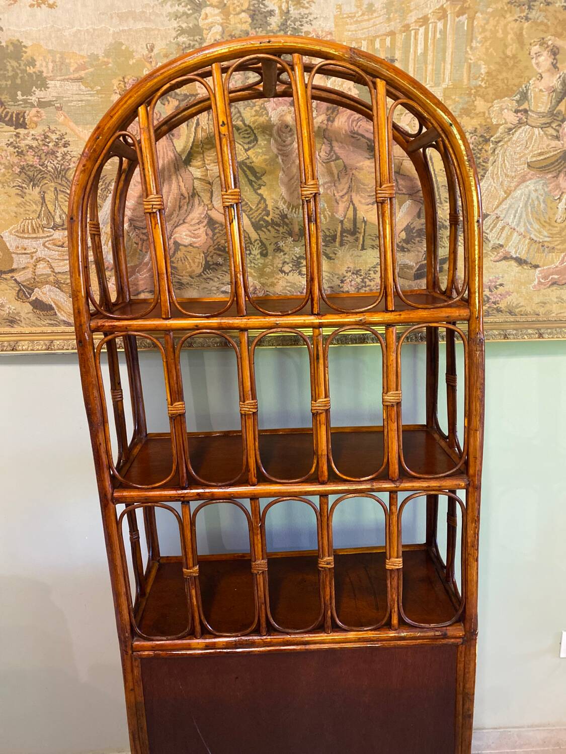 Vintage rattan shelf