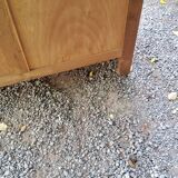 Chest of drawers of the 50s in blond oak compass feet
