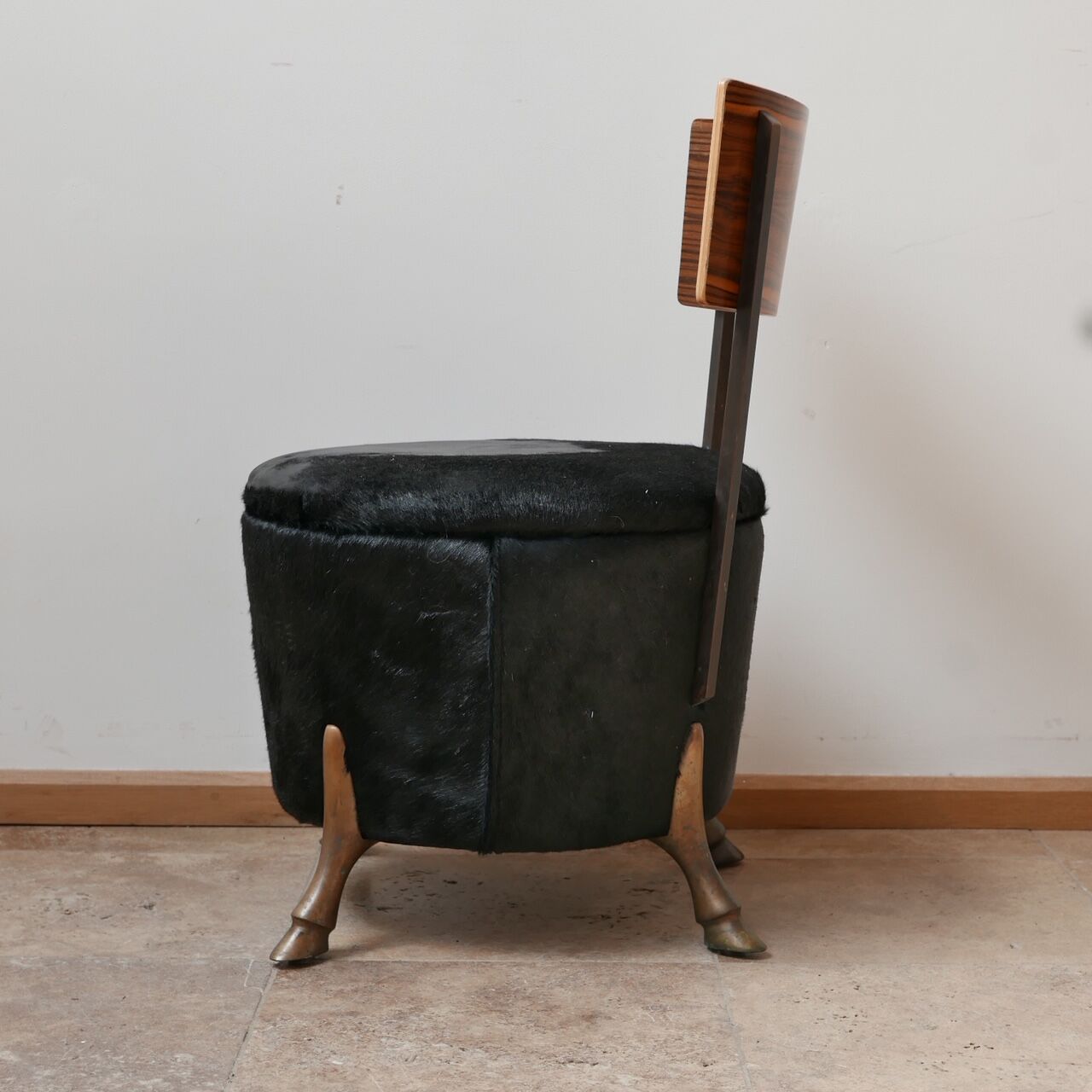 English Single Unusual Mid-Century Bronze Horse Leg Occasional Chair