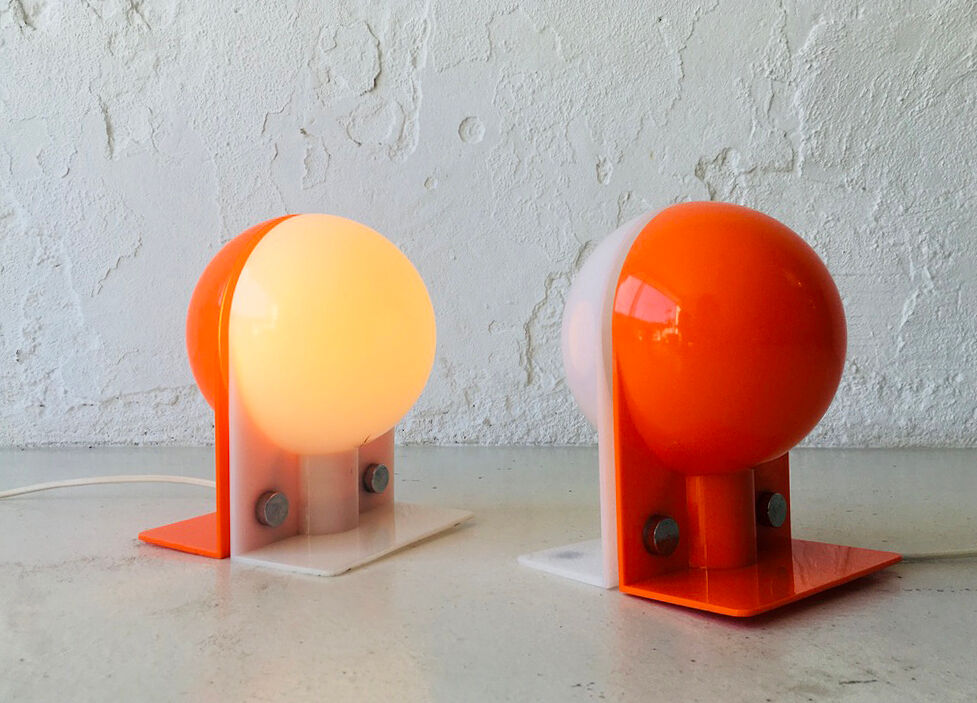 Set of 2 italian table lamps, 1970s