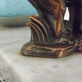 Elephant lamp tedd art deco marble base Clichy blue shade 4194