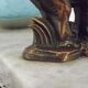 Elephant lamp tedd art deco marble base Clichy blue shade 4194