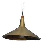 Danish brass and teak pendant lamp 1960