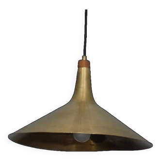 Danish brass and teak pendant lamp 1960