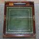 Antique hardwood military campaign desk with writing slope.