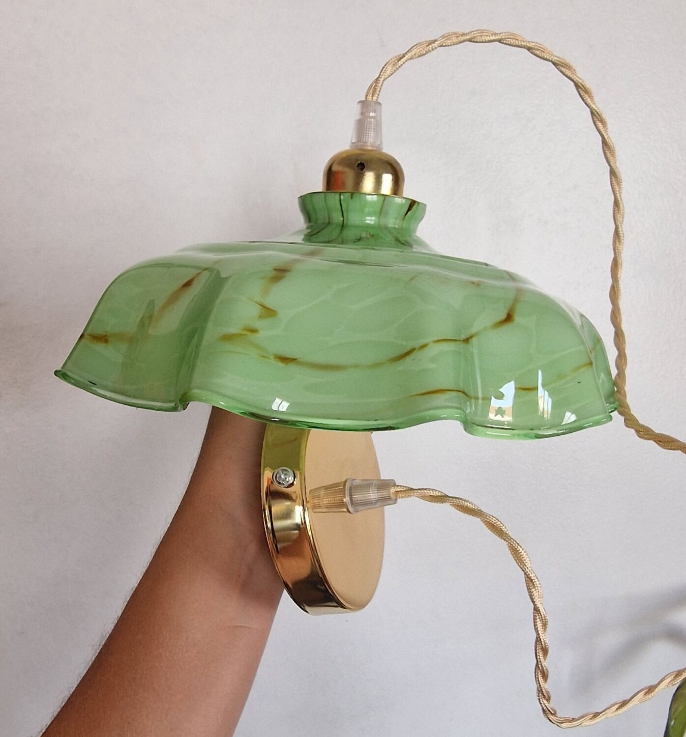 Caramel marbled green pendant light