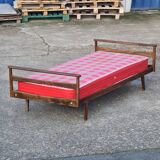 Single bed, Scandinavian teak daybed with compass feet, 1960s