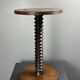 Midcentury brutalist wood turned side table in the style of Charles Dudouyt