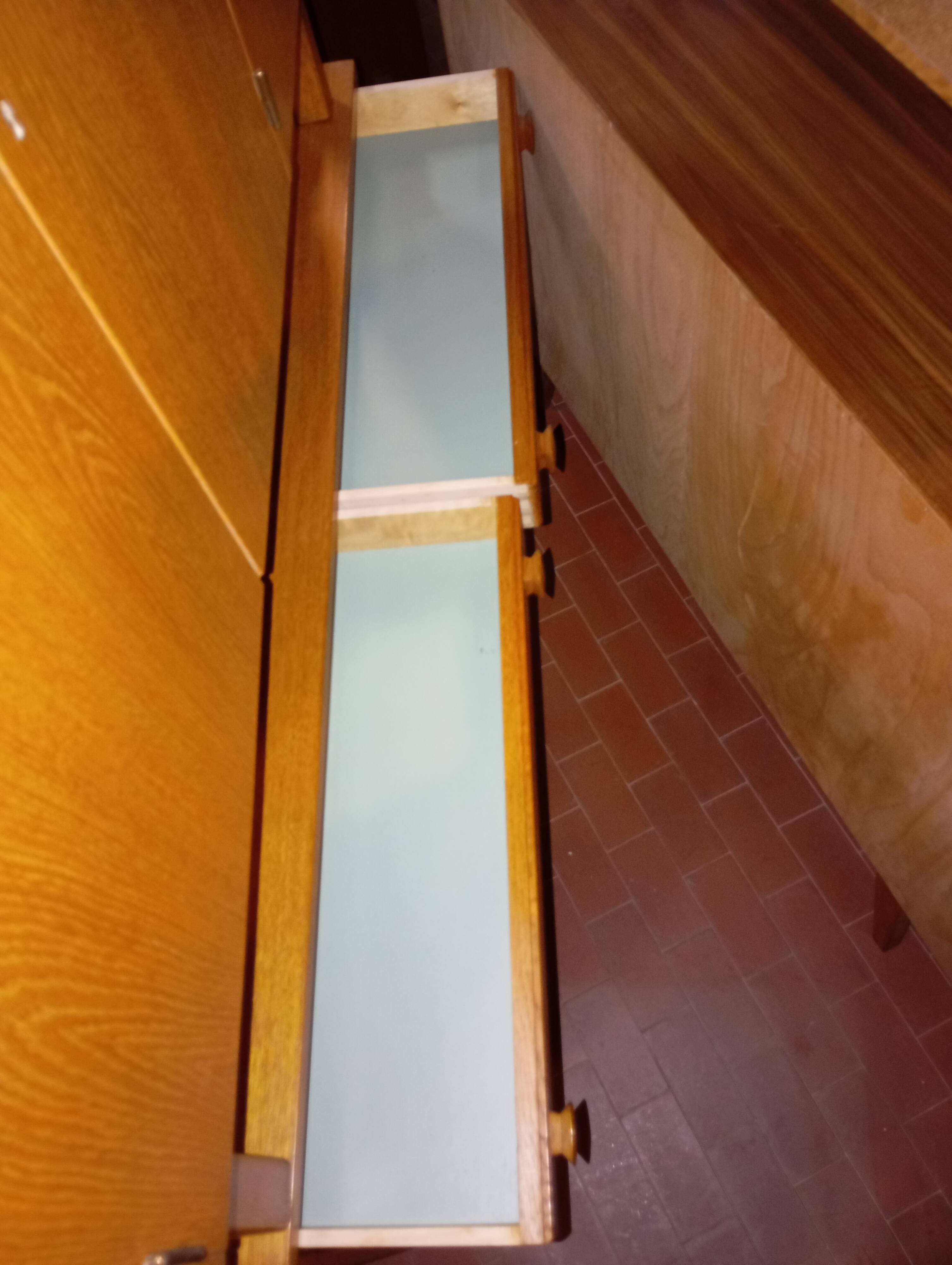 Vintage Scandinavian teak sideboard with black legs, 1950s/60s.