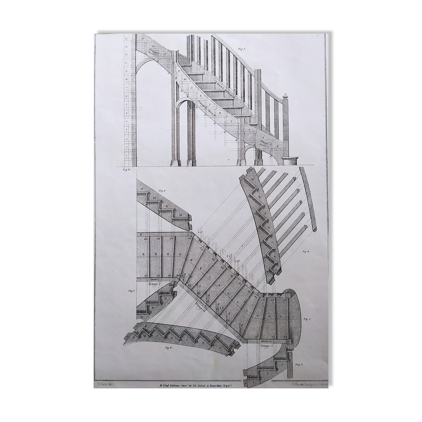 Carpentry board " Staircase with Straight Limons "