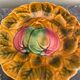Assiette barbotine fruits