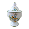 Earthenware sugar bowl with ornithological decoration