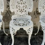 4 aluminium cast iron rock garden chairs