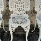 4 aluminium cast iron rock garden chairs