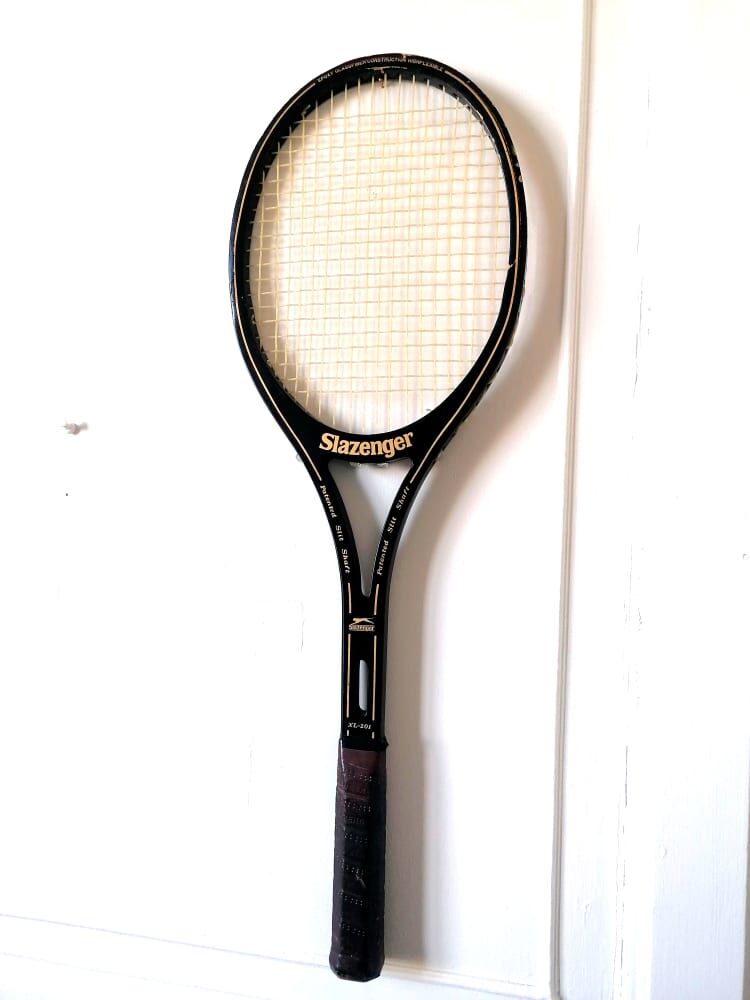 Slazenger, black panther tennis racket circa 1970