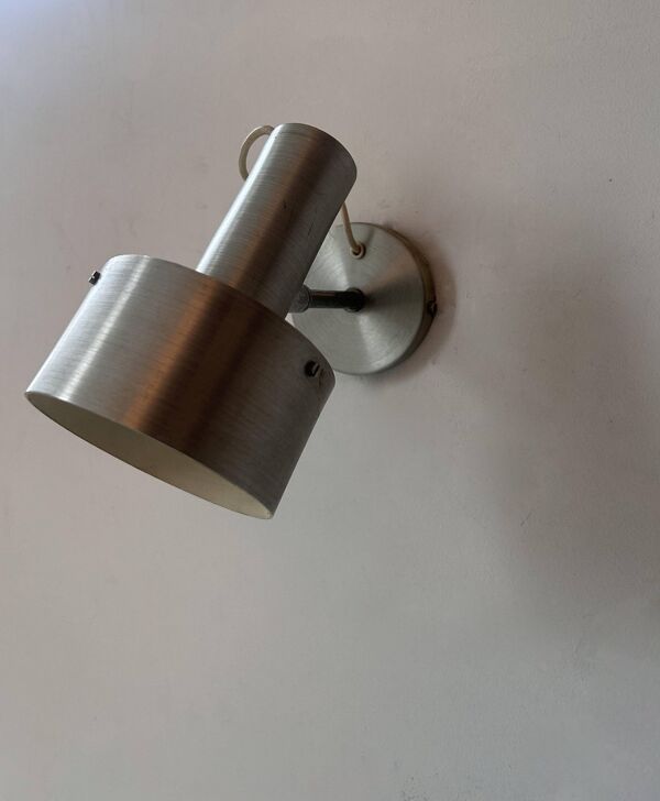 Applique vintage orientable, alu brossé, France 1970