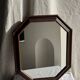 Vintage brown wooden octagonal mirror 58x48