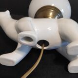 White ceramic bear lamp