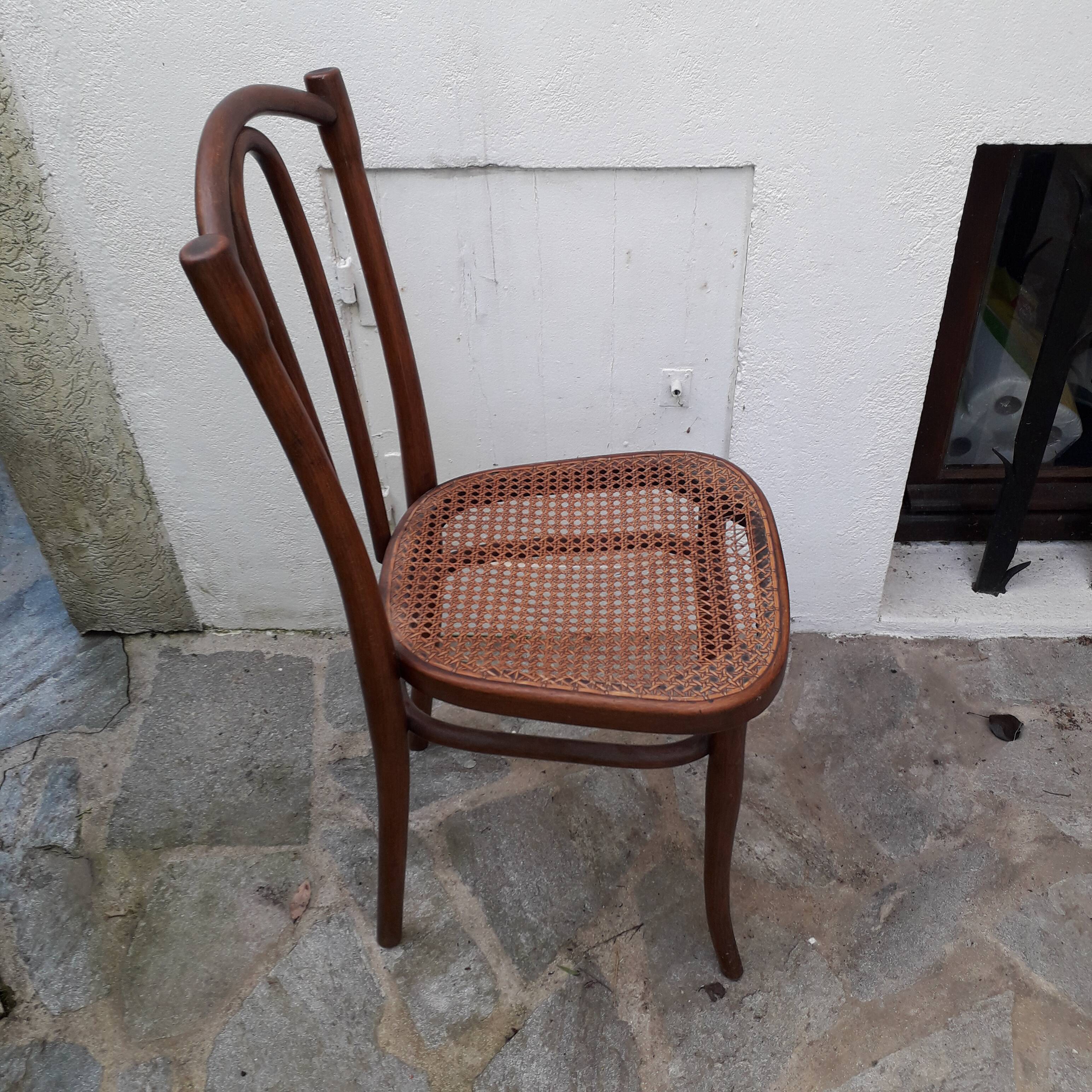 THONET VINTAGE 1920s BENDY BEECHWOOD BISTRO CHAIR