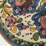 Spanish earthenware plate, hand-painted floral decoration.