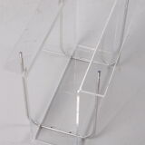 Plexiglass Storage rack with metal accents, 1970